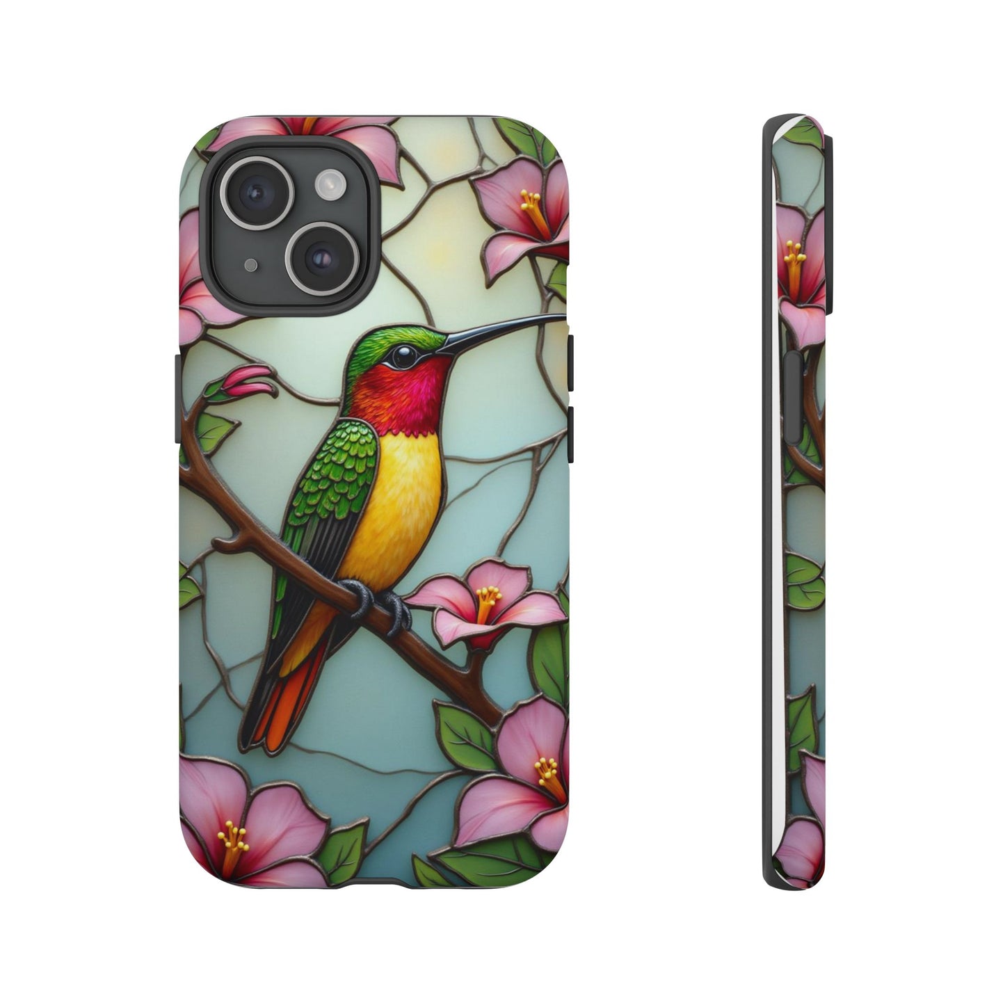Elegant Hummingbird with Floral Mosaic | Artistic Nature Design