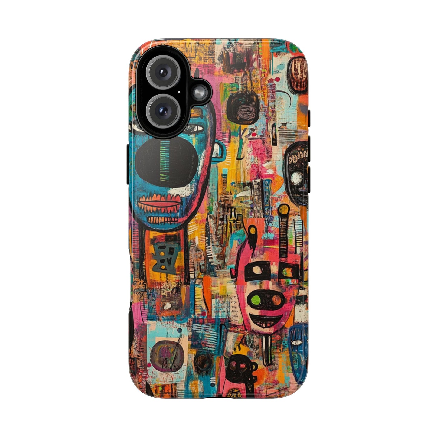Abstract Basquiat Phone Case – Artistic Phone Protector – Bold, Graffiti-Inspired Street Art Cover - iPhone, Samsung & Google Pixel Cover - Artistic Painting Case, Art Lover Gift