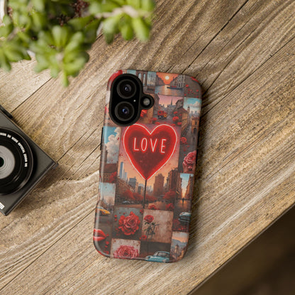 Neon Love Heart & Rose Phone Case