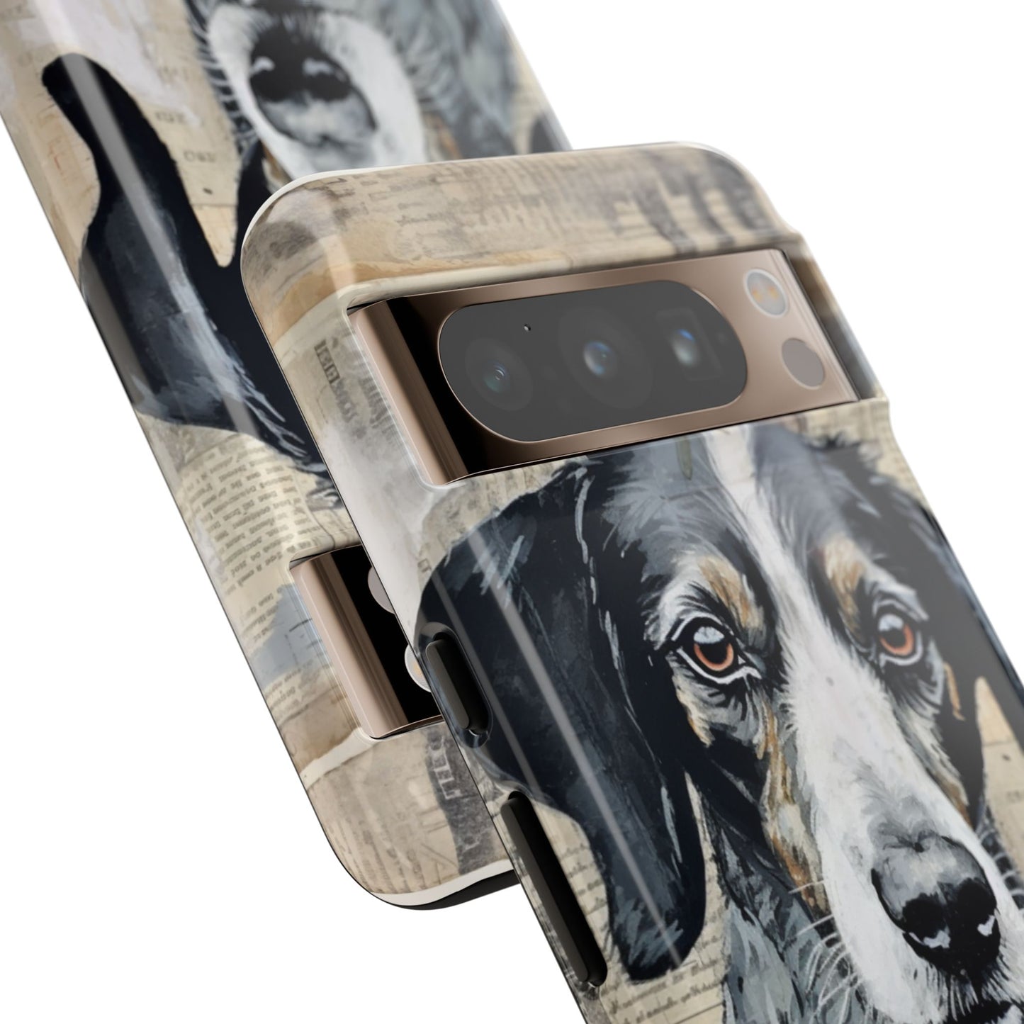 Rustic Dog Portrait – Vintage Collage Style