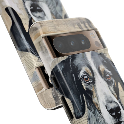 Rustic Dog Portrait – Vintage Collage Style