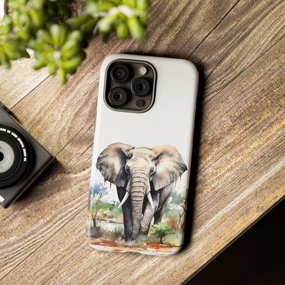 Safari Watercolor Elephant Mobile Cover – Artistic Wildlife Design