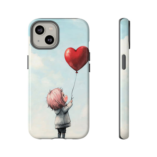 Anime Heart Balloon Phone Case – Dreamy & Cute Art for iPhone, Google Pixel & Samsung