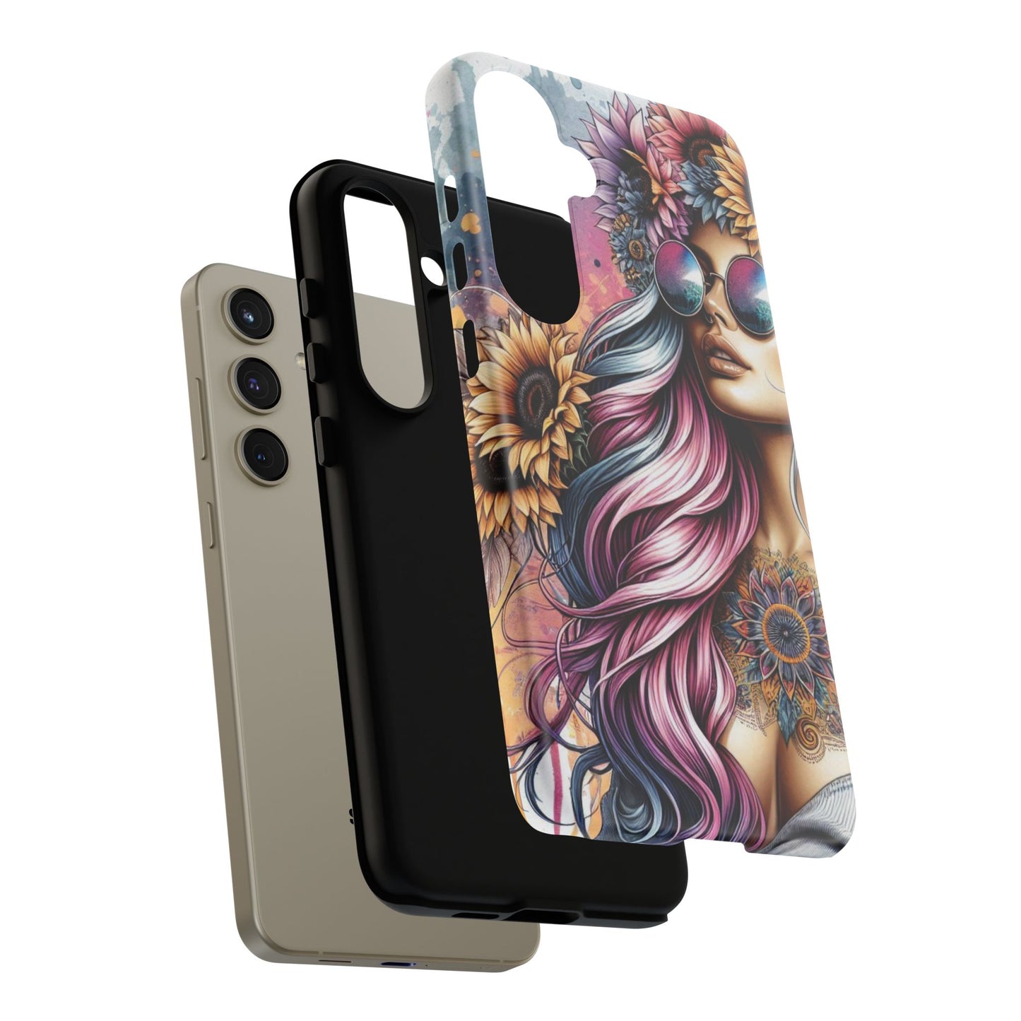 Bohemian Sunflower Queen – Retro Floral Fantasy Mobile Cover