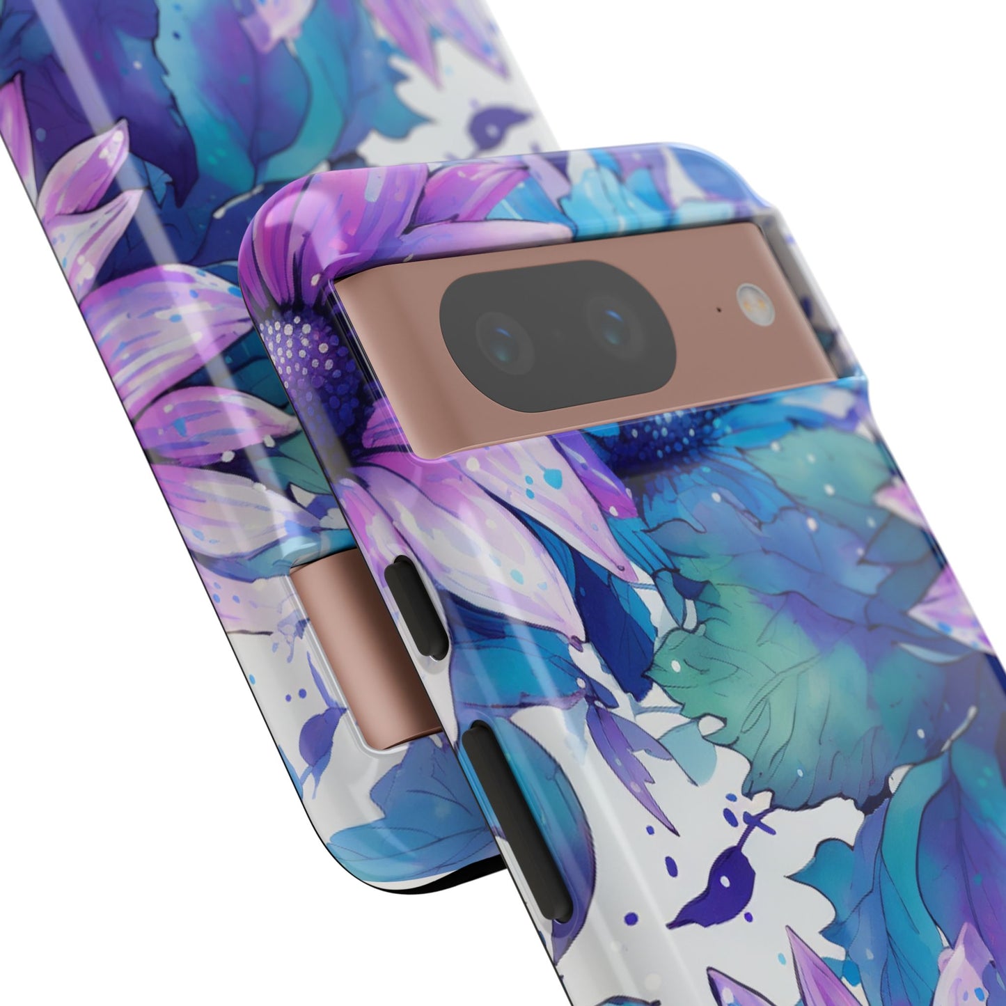 Dreamy Blue & Purple Floral Watercolor Mobile Case