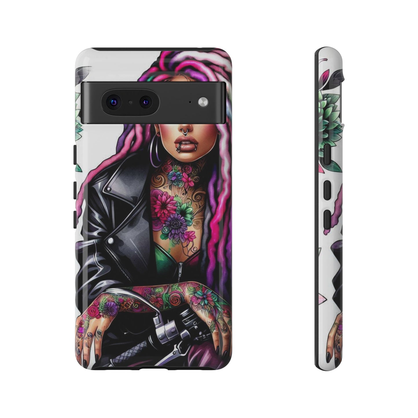 Neon Rebel – Vibrant Biker Queen Mobile Cover