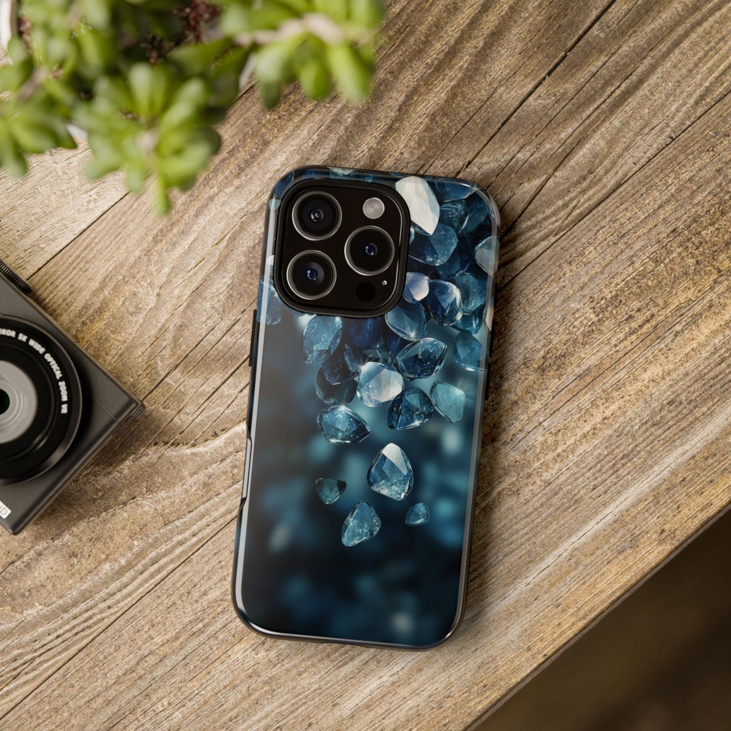 Blue Crystal Aesthetic Phone Case for iPhone, Google Pixel, Samsung