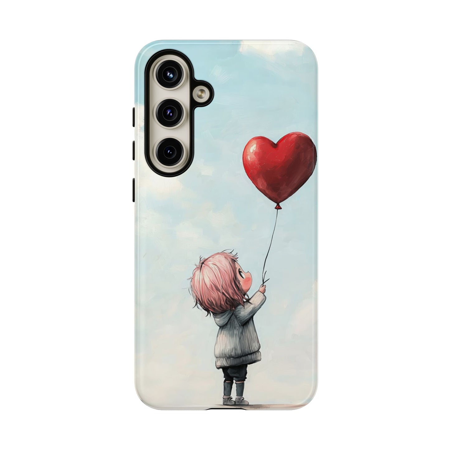 Anime Heart Balloon Phone Case – Dreamy & Cute Art for iPhone, Google Pixel & Samsung