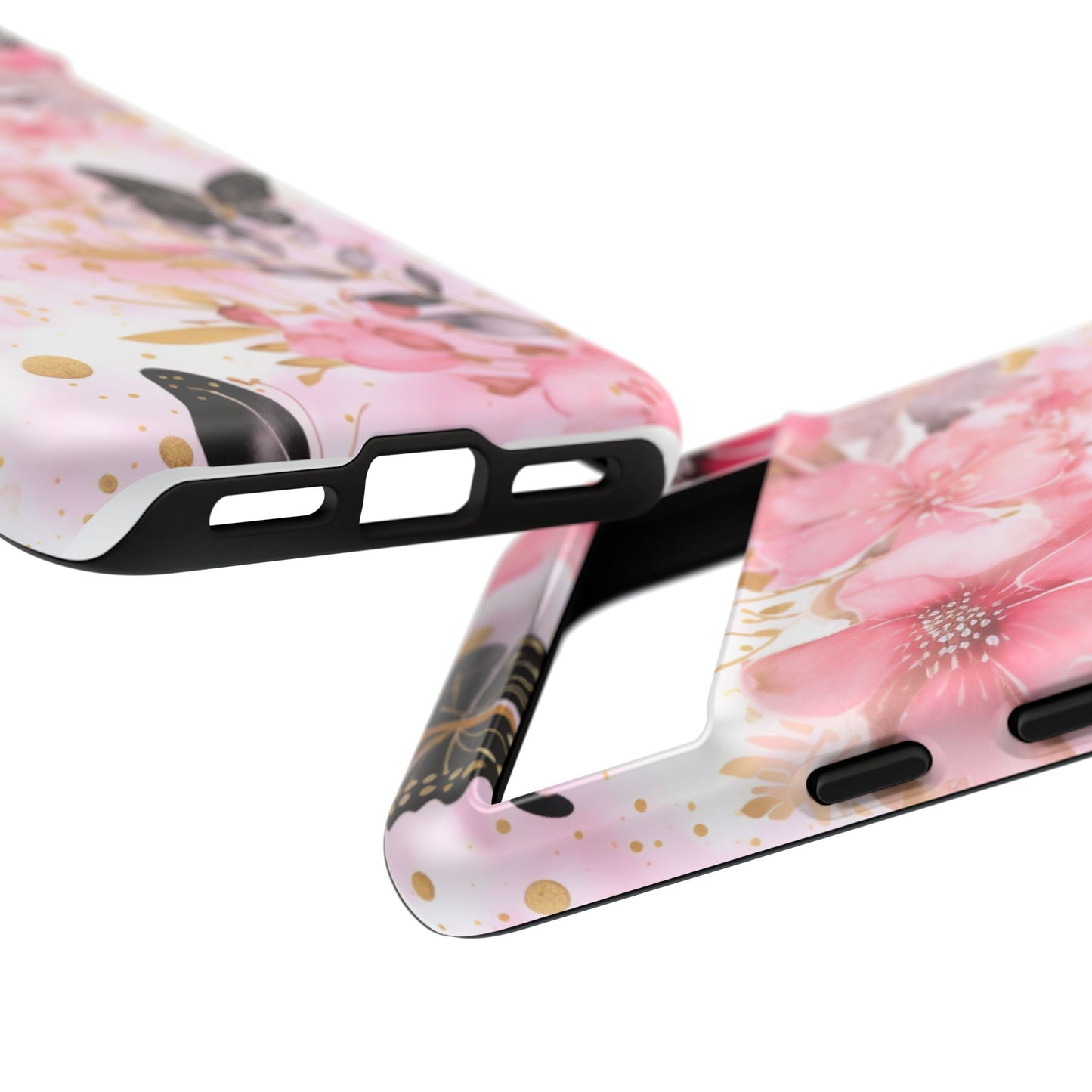 Pink Blossom & Gold Butterfly Mobile Case