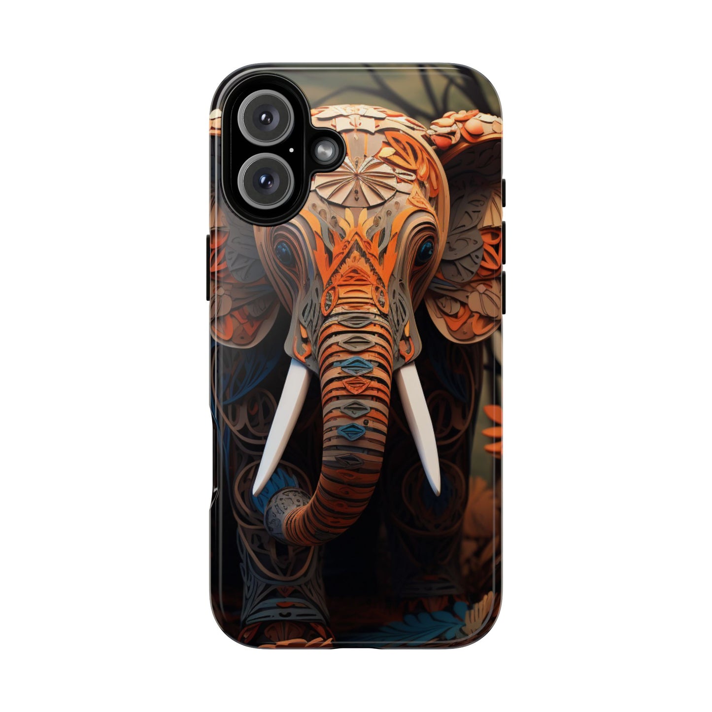 Elegant Artistic Elephant Mobile Cover – Intricate Paper-Cut Design