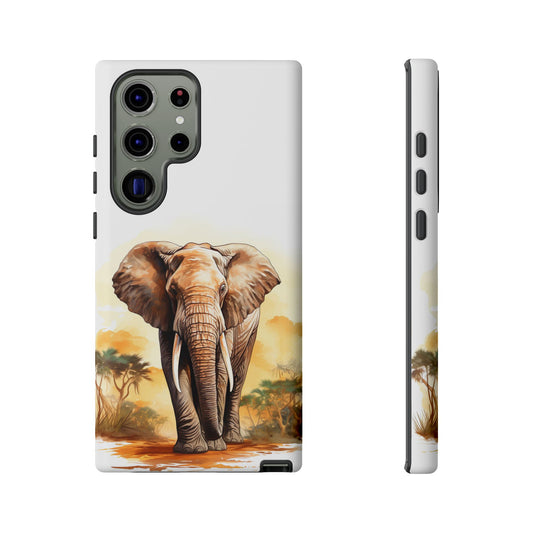 Safari Elephant Watercolor Mobile Cover – Majestic Wildlife Art
