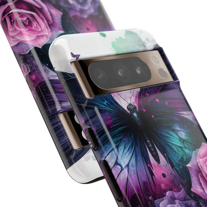Mystic Bloom – Vibrant Butterfly & Rose Art Mobile Cover