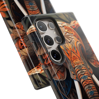 Elegant Artistic Elephant Mobile Cover – Intricate Paper-Cut Design