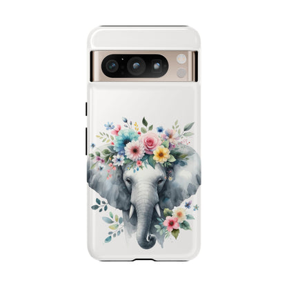 Floral Crown Elephant Mobile Cover – Elegant Watercolor Art