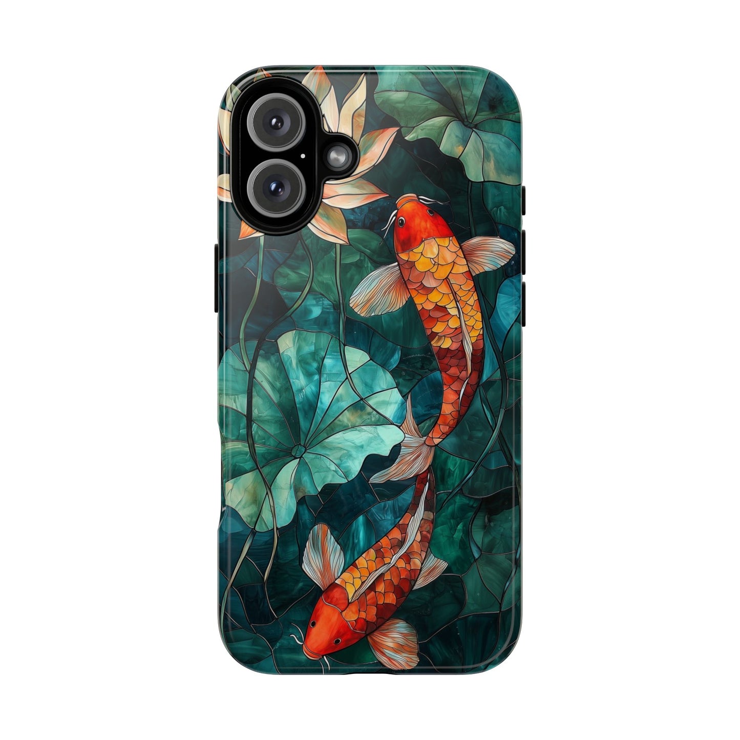 Lotus Serenity" – Koi Pond Stained Glass Case or iPhone, Samsung & Pixel
