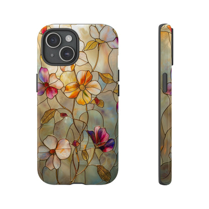 Golden Bloom – Luxe Stained Glass Floral Phone Case for iPhone, Samsung & Pixel