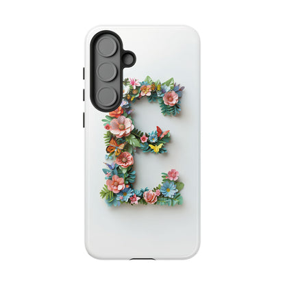 Floral Letter E Phone Case – Personalized Aesthetic Cover for iPhone, Samsung & Google Pixel