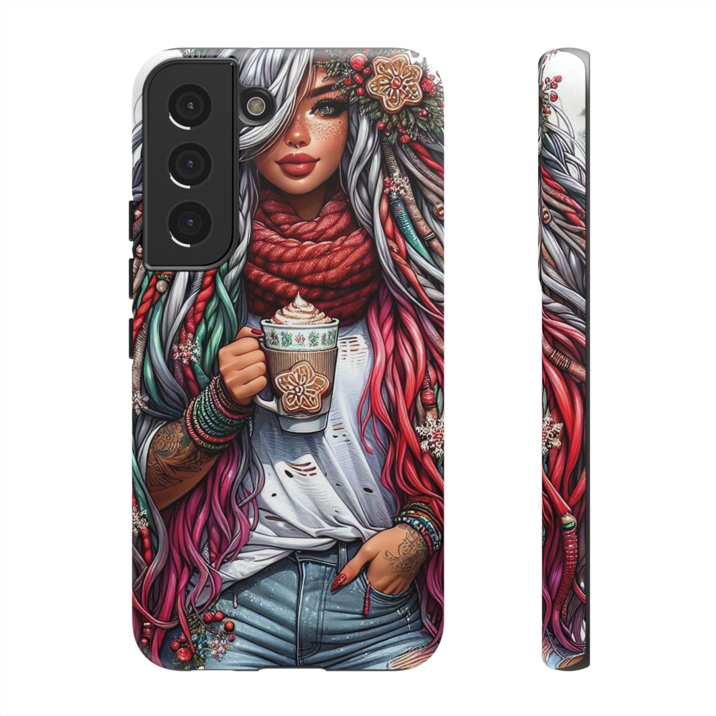 Boho Winter Queen – Cozy Dreads & Holiday Vibes Mobile Cover