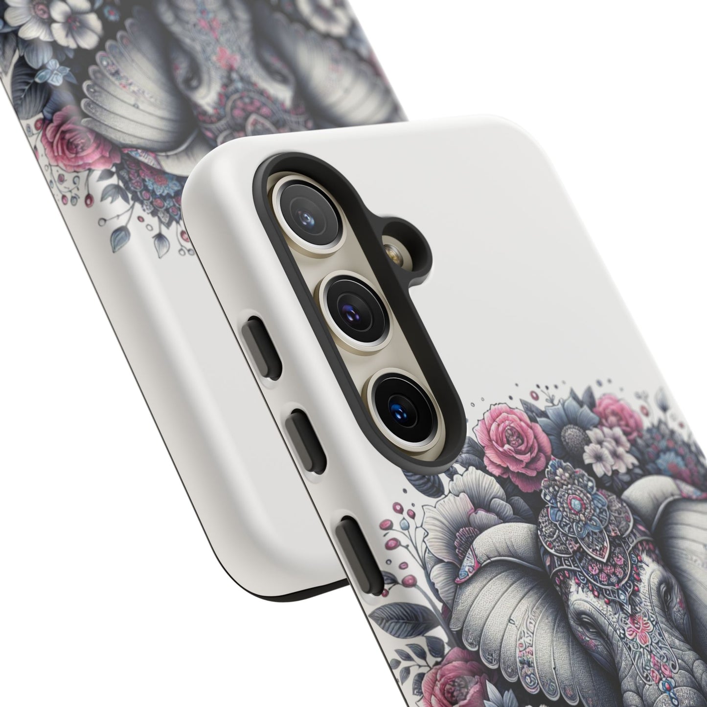 Ornate Floral Elephant Mobile Cover – Elegant Bohemian Art