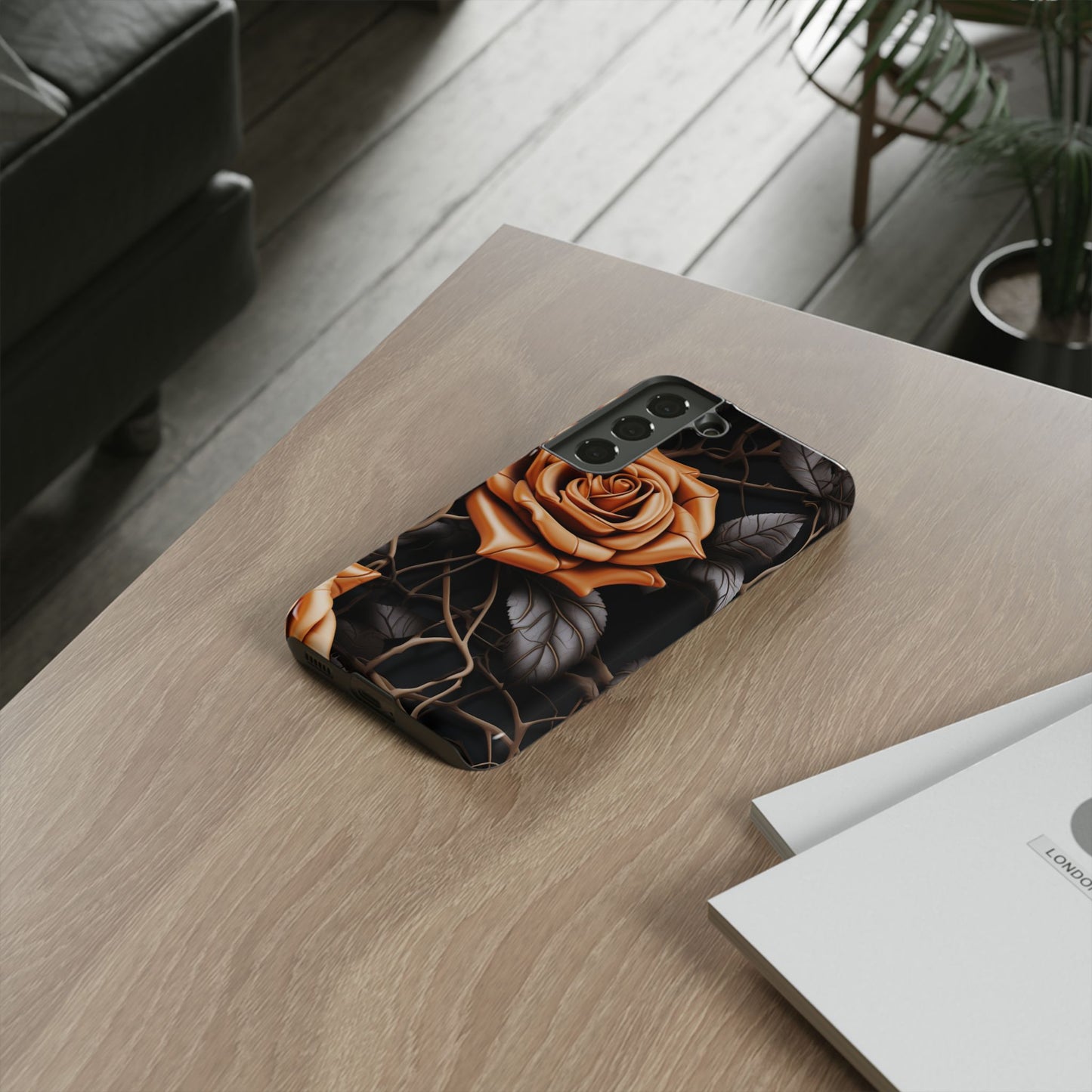 Midnight Gold Rose Mobile Case