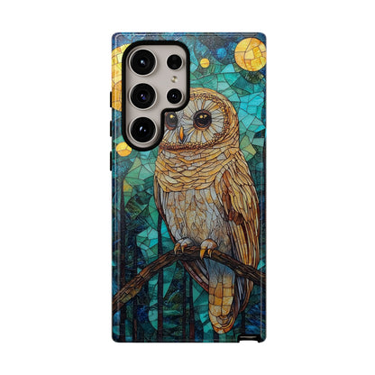 Nocturnal Wisdom – Stained Glass Owl Phone Case for iPhone, Samsung & Pixel