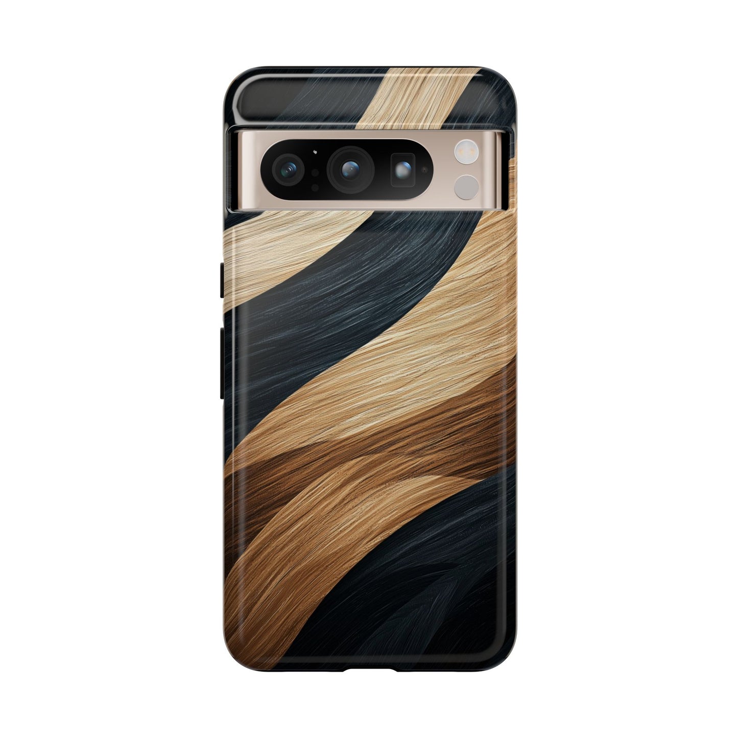 Metallic Black & Gold Zebra Stripes Phone Case for iPhone, Samsung & Google Pixel