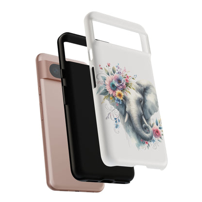 Floral Elephant Mobile Cover – Elegant Watercolor Art