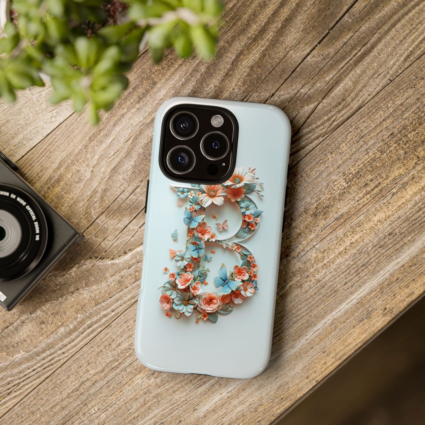 Floral Letter B Phone Case – Personalized Aesthetic Cover for iPhone, Samsung & Google Pixel