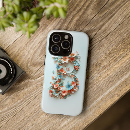Floral Letter B Phone Case – Personalized Aesthetic Cover for iPhone, Samsung & Google Pixel