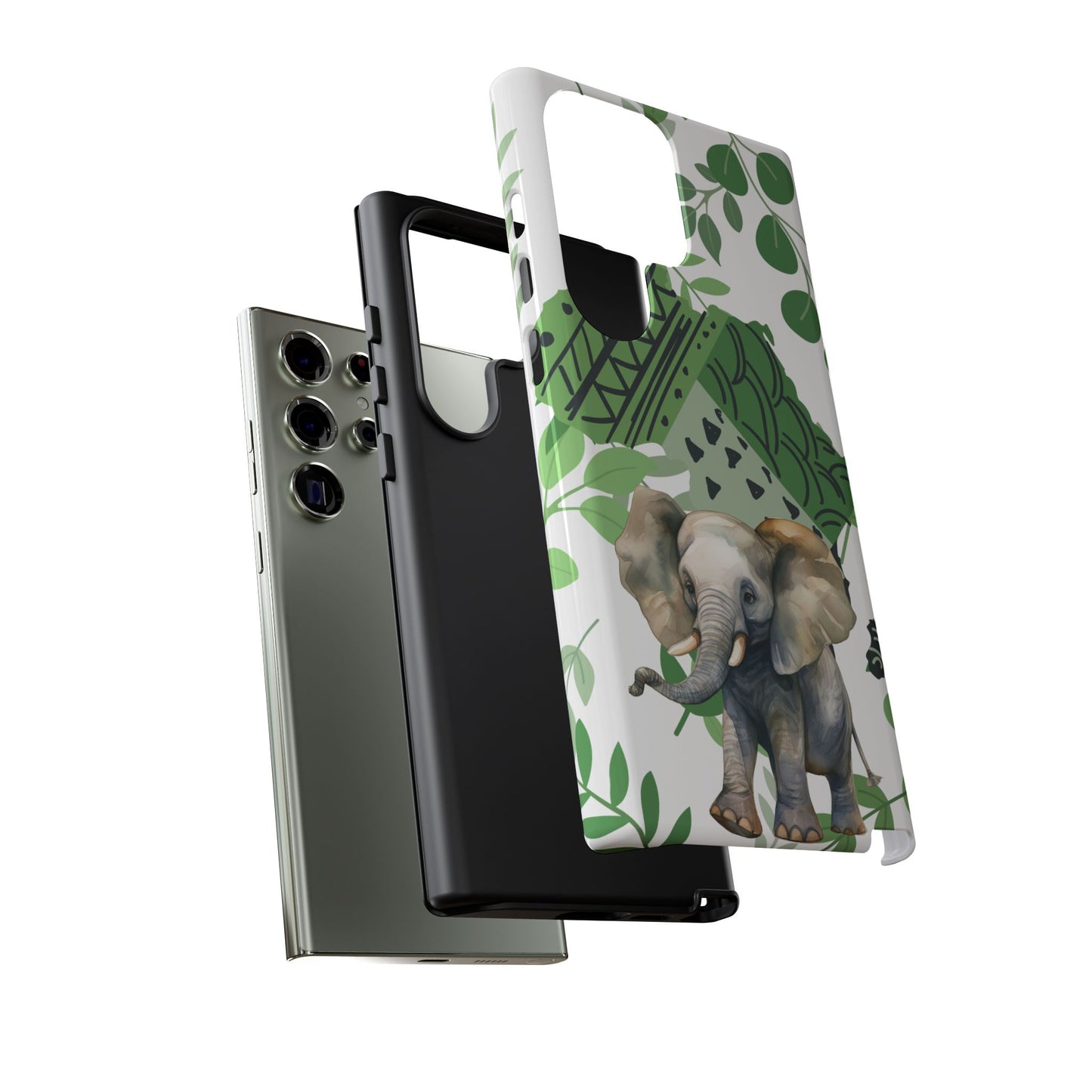 Playful Baby Elephant Mobile Cover – Tropical Boho Art