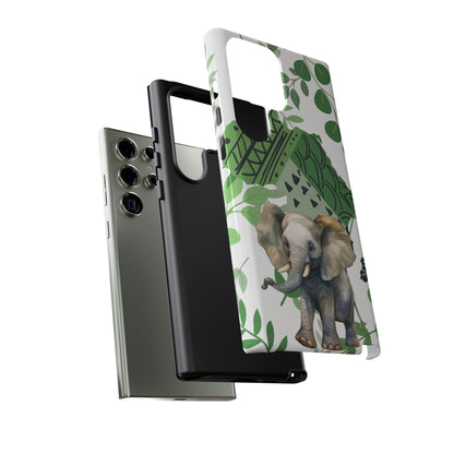 Playful Baby Elephant Mobile Cover – Tropical Boho Art