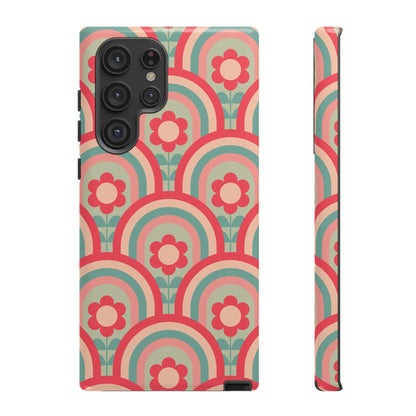 Retro Floral Rainbow Phone Case – Vintage Aesthetic for iPhone, Samsung & Google Pixel