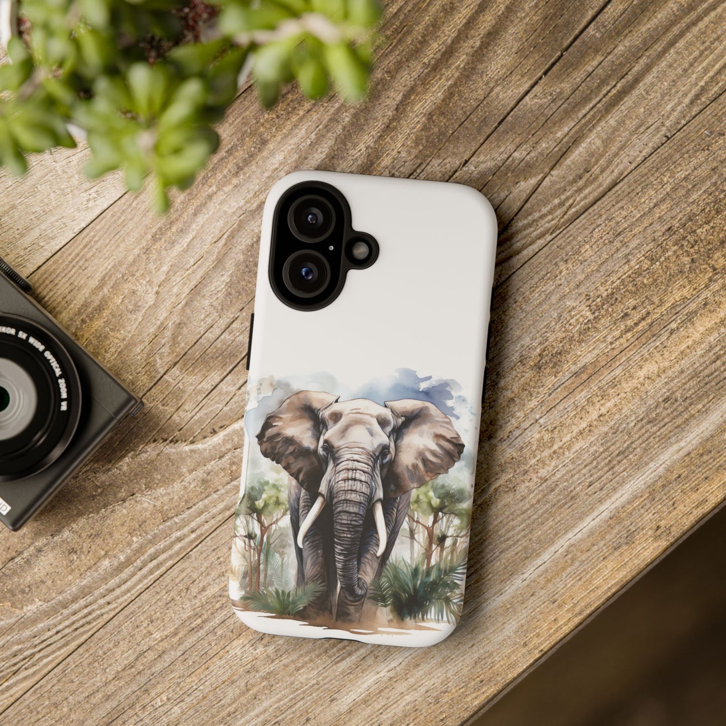 Majestic Watercolor Elephant Mobile Cover – Artistic Wildlife Design