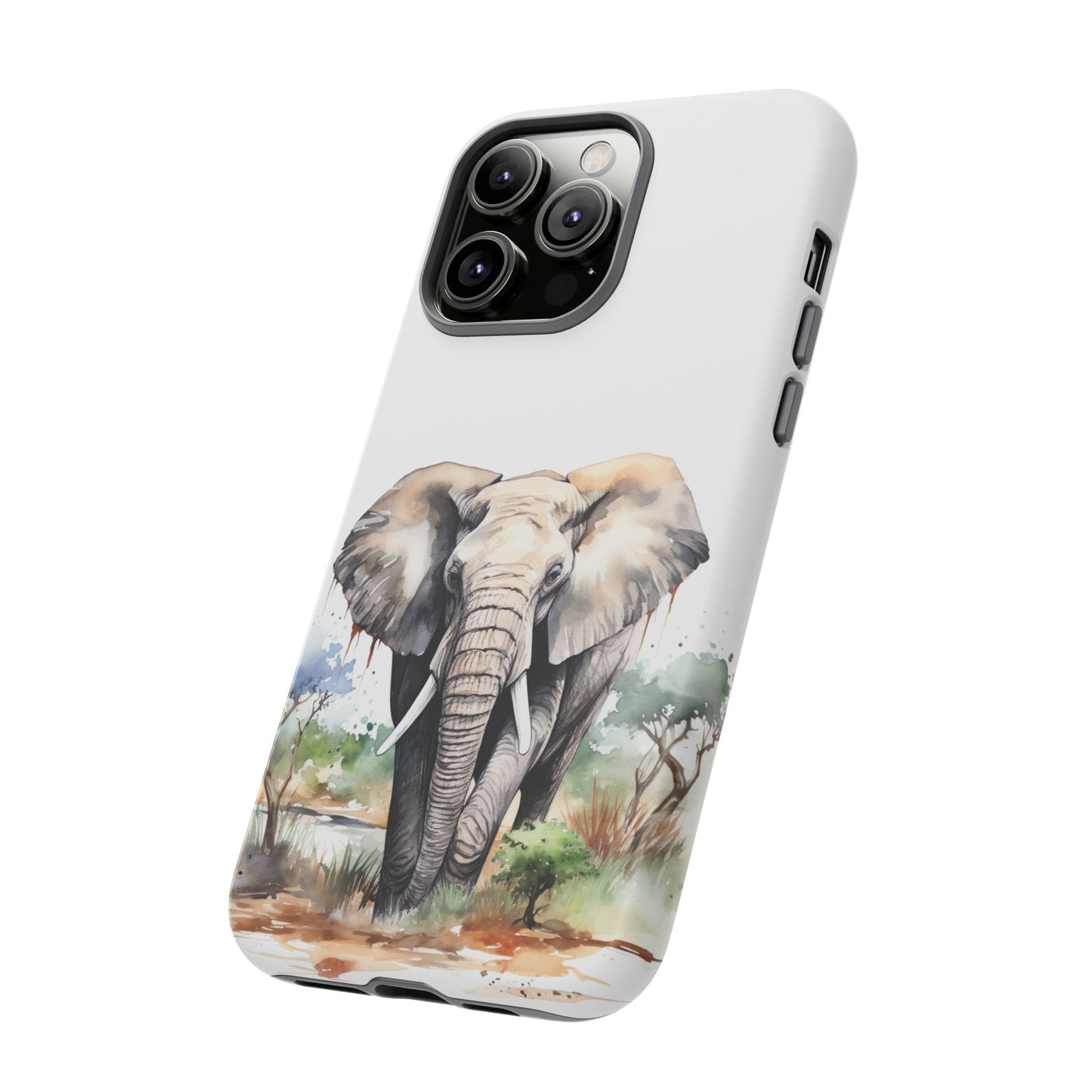 Safari Watercolor Elephant Mobile Cover – Artistic Wildlife Design
