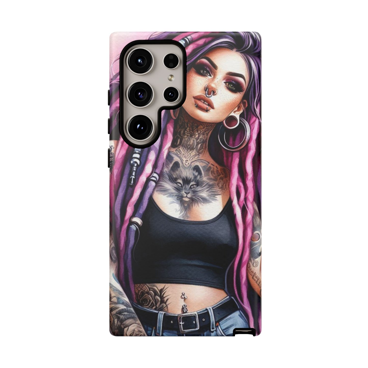 Tattooed Rebel – Gothic Cat Spirit Mobile Cover