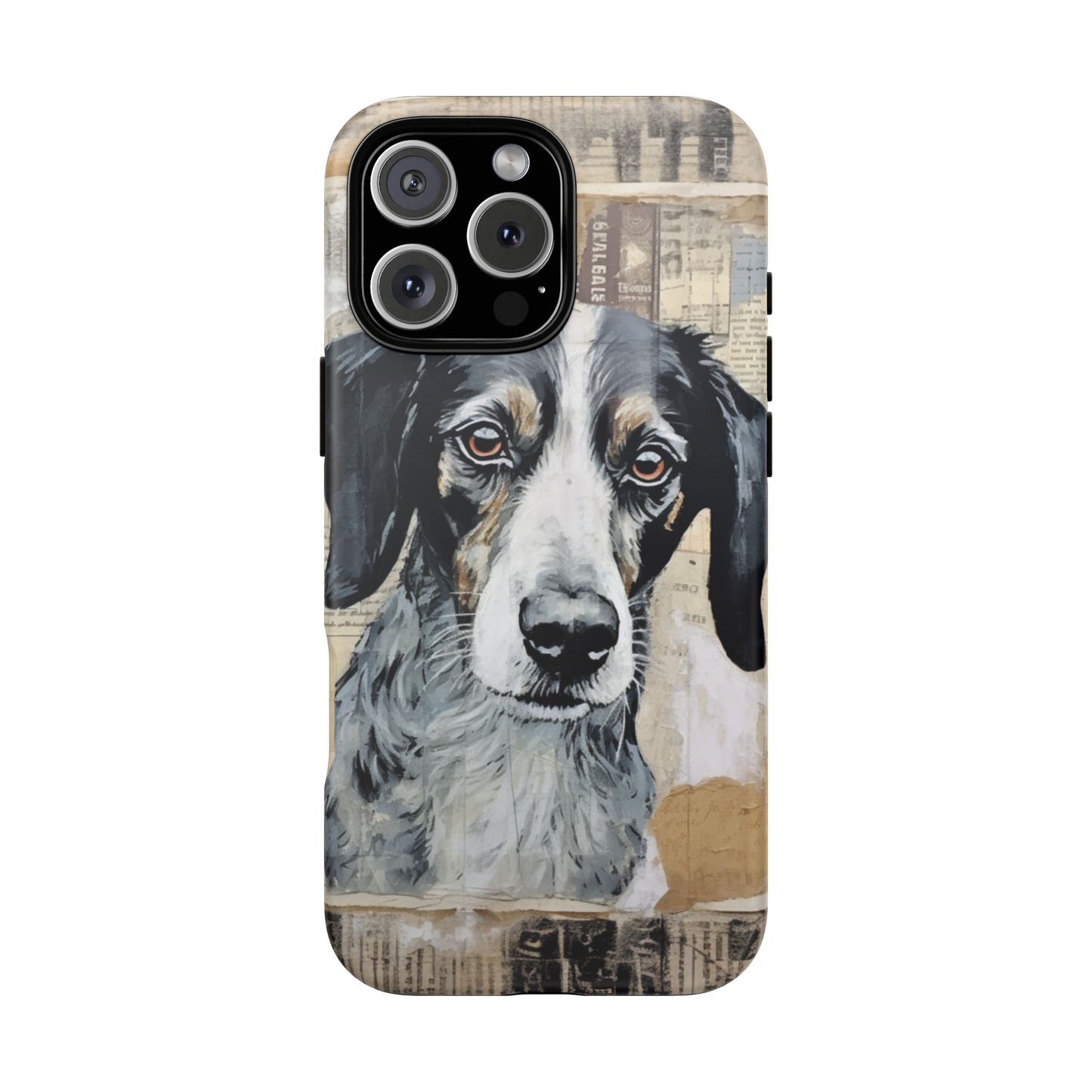 Rustic Dog Portrait – Vintage Collage Style