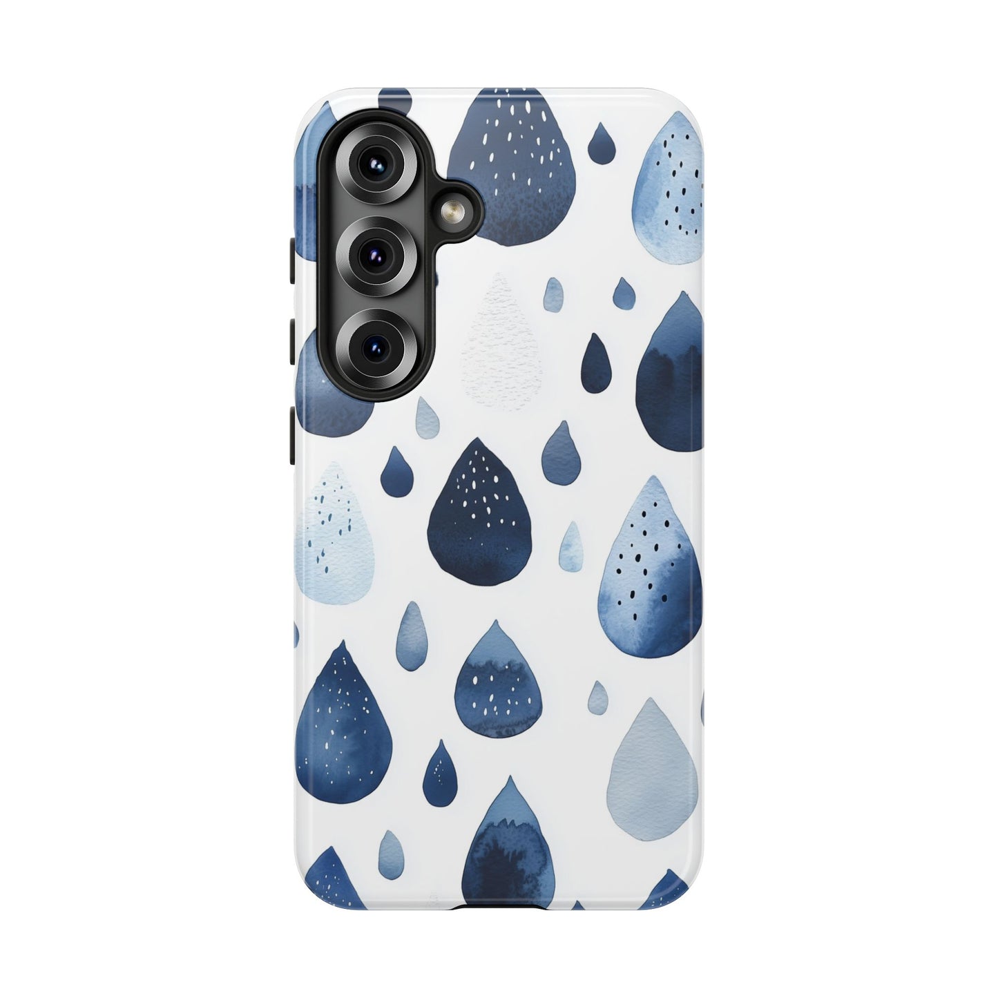 Indigo Rain Drops Watercolor Phone Case for iPhone, google Pixel & Samsung