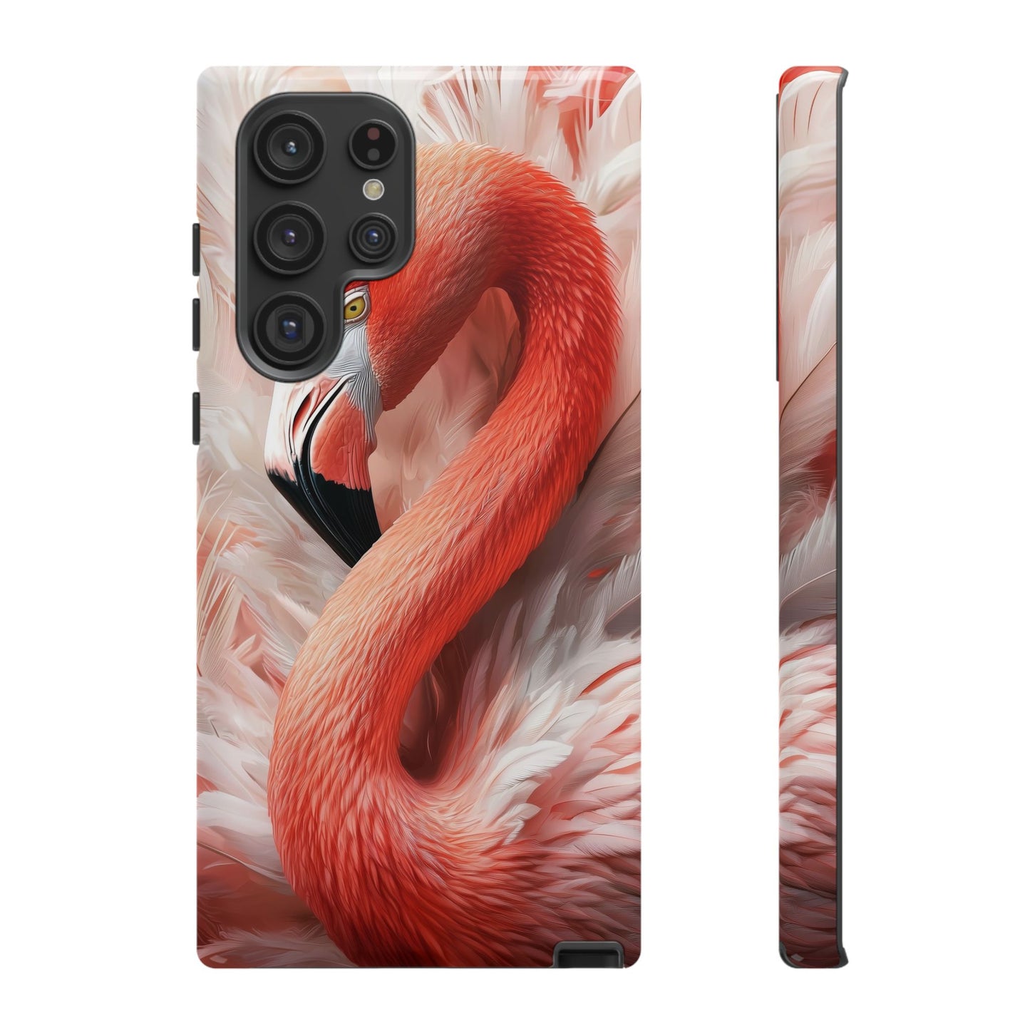 Elegant Flamingo Feather Phone Case for iPhone, Samsung & Google Pixel