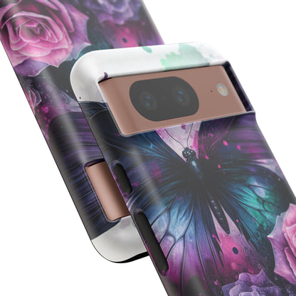 Mystic Bloom – Vibrant Butterfly & Rose Art Mobile Cover