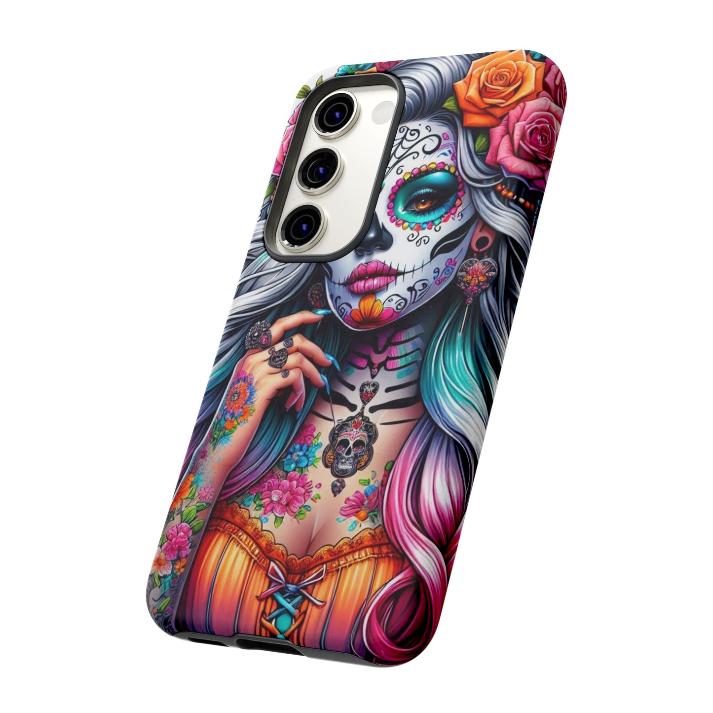 Sugar Skull Goddess – Día de los Muertos Floral Queen Mobile Cover