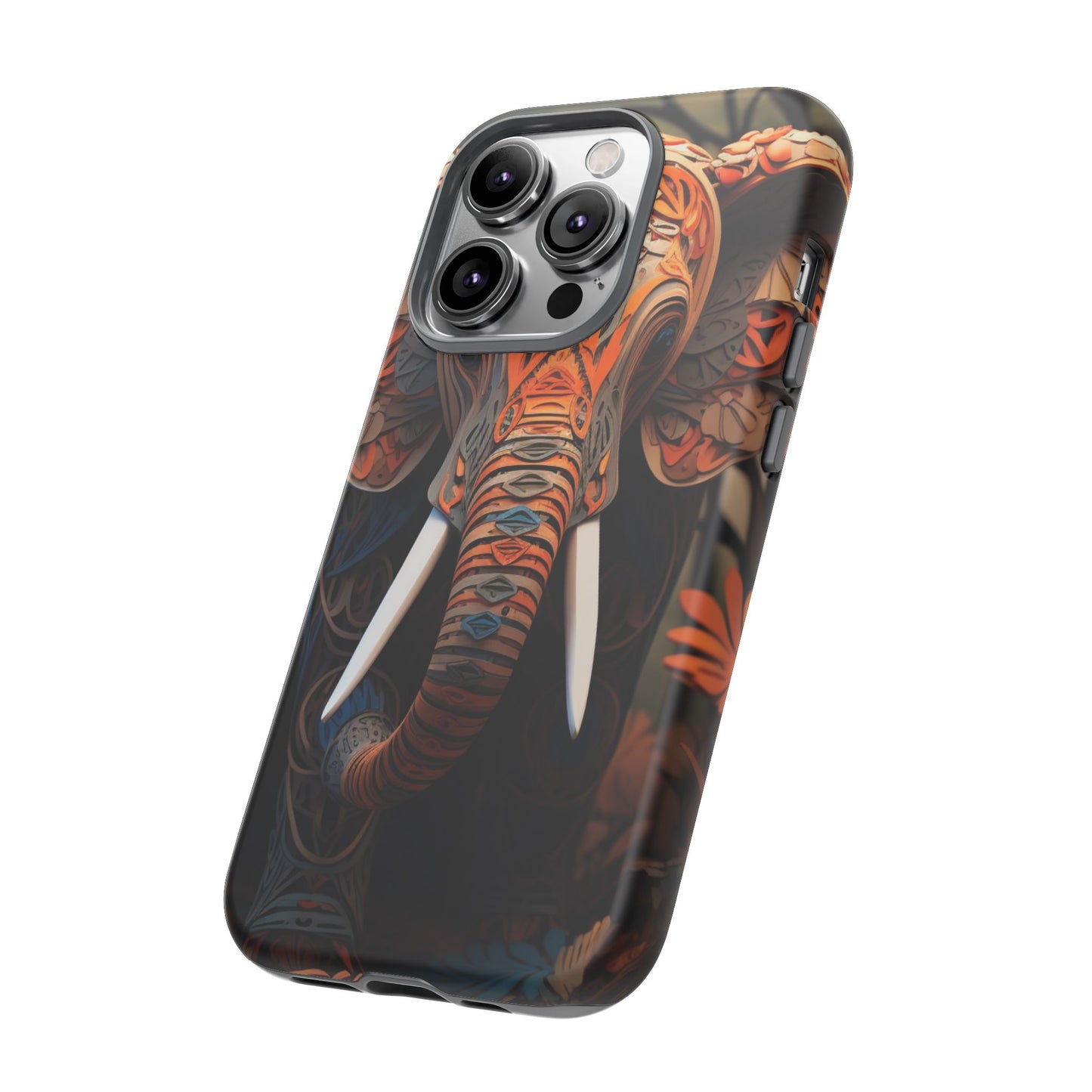 Elegant Artistic Elephant Mobile Cover – Intricate Paper-Cut Design