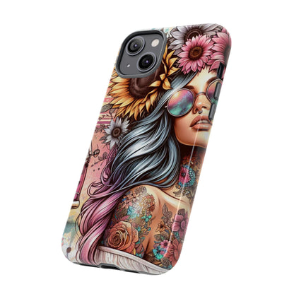 Retro Boho Wanderer – Sunflower Hippie Van Mobile Cover