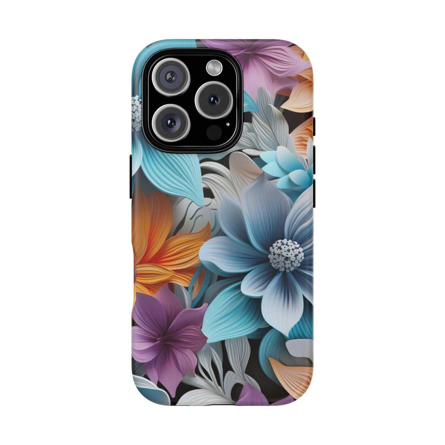 Elegant 3D Floral Bloom Mobile Case – Vivid & Artistic