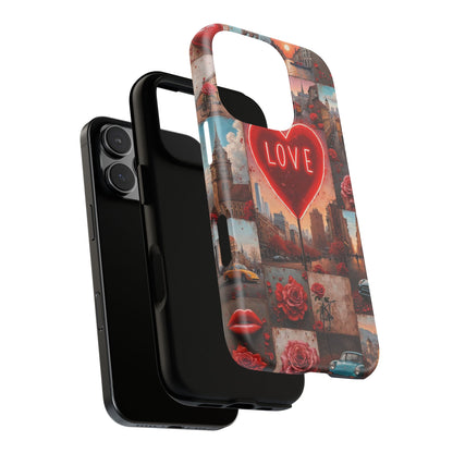 Neon Love Heart & Rose Phone Case