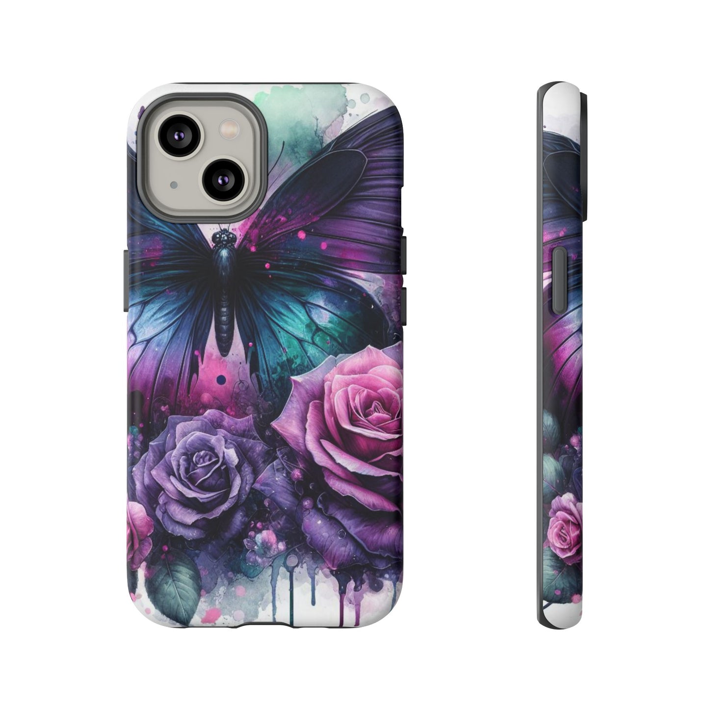 Mystic Bloom – Vibrant Butterfly & Rose Art Mobile Cover