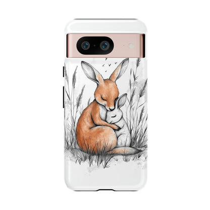 Bunny Embrace: Watercolor Woodland Hug Phone Case for iPhone, Samsung & Pixel