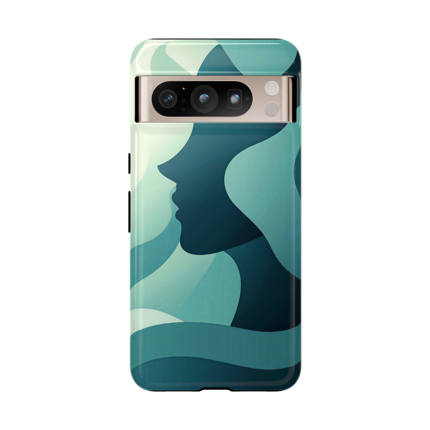 Whispers in Waves – Abstract Silhouette Phone Case for iPhone, Google Pixel, Samsung