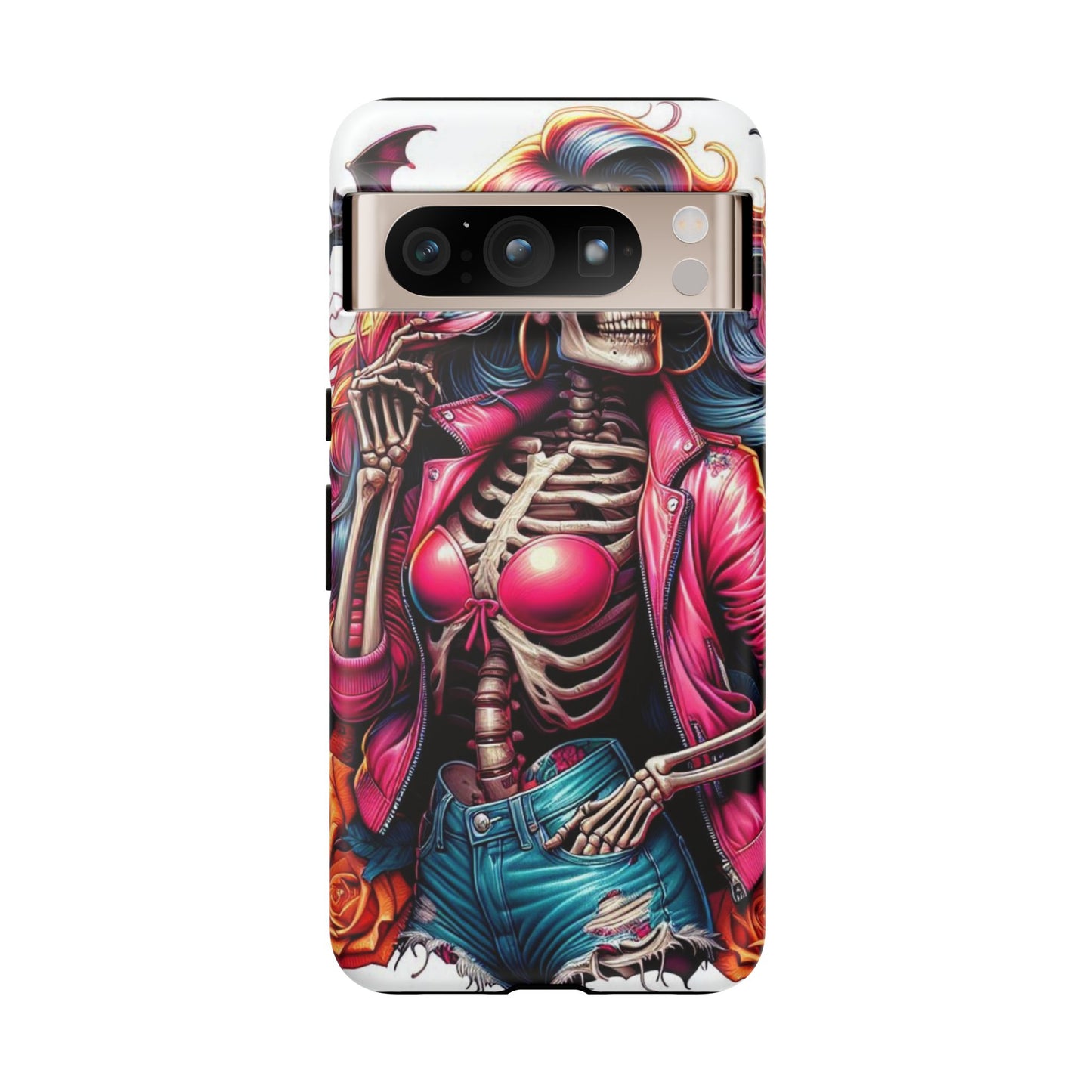 Neon Bones – Retro Skeleton & Vibrant Punk Aesthetic Mobile Cover