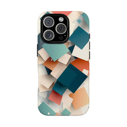 Geometric Cascade – Modern Abstract Blocks Phone Case – iPhone, Google Pixel, Samsung