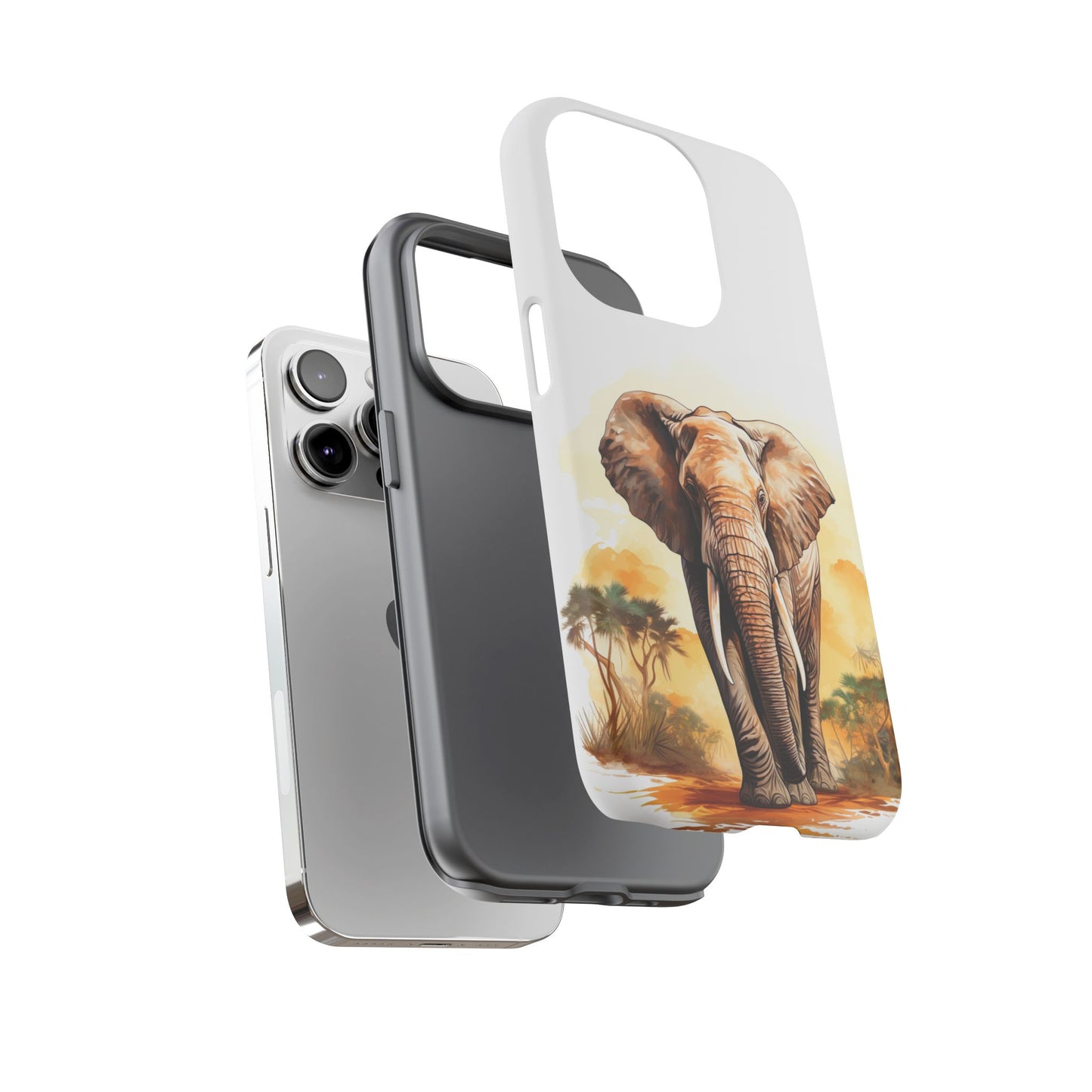 Safari Elephant Watercolor Mobile Cover – Majestic Wildlife Art